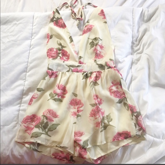 Tobi Pants - Tobi Floral Backless Romper Size Small Petite